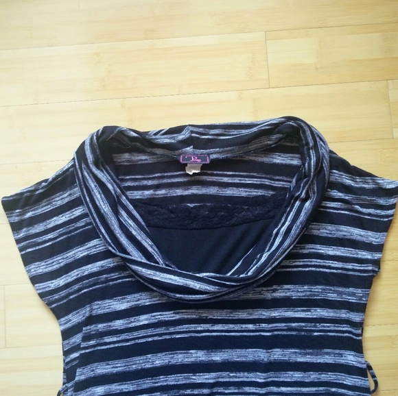 P.inc Striped Lace & Cowl Top - Picture 2 of 7